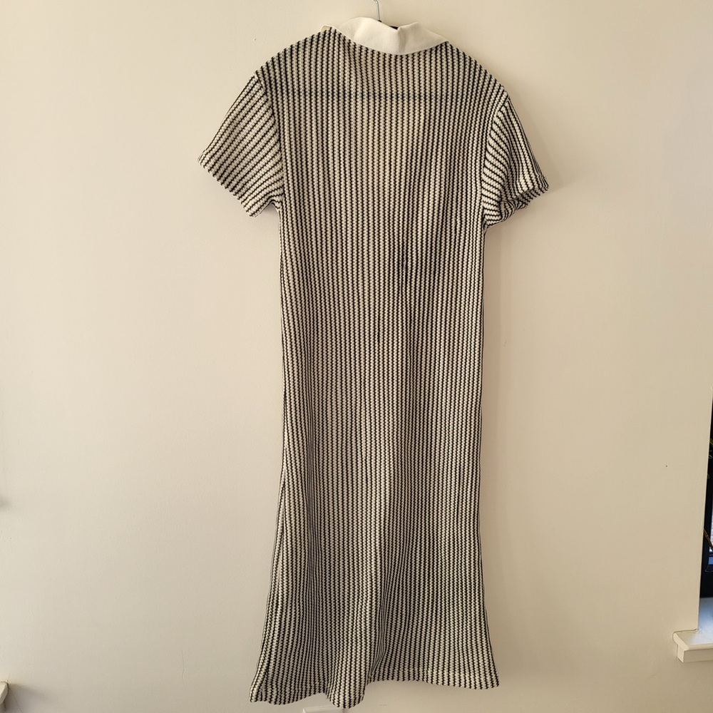Blue Tassel Black Size S Midi Short Sleeve Dress Very Stretchy - Picture 8 of 8